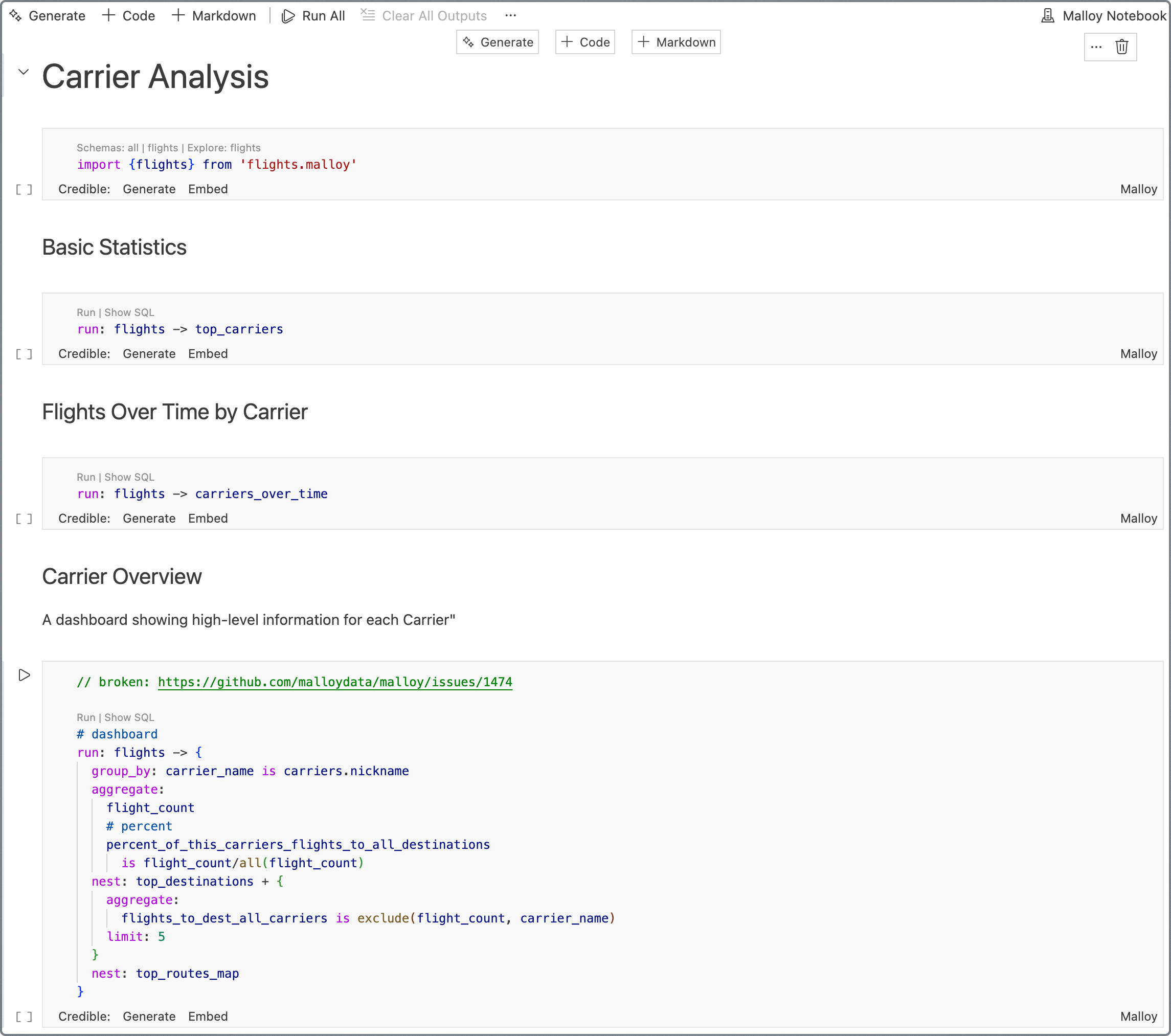 Malloy Notebook in VS Code