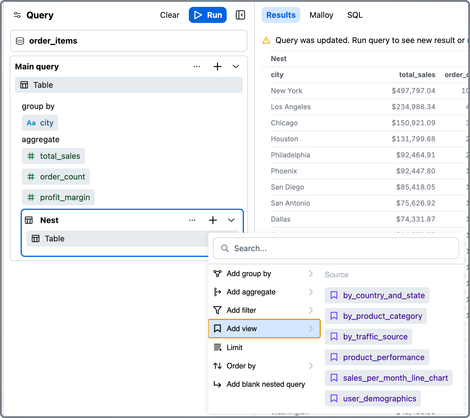 Building Nested Query